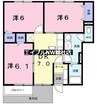 グラン・クールＢ 3DKの間取り