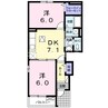 サニーパレス 2DKの間取り