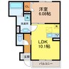 秀豊4号館 1LDKの間取り