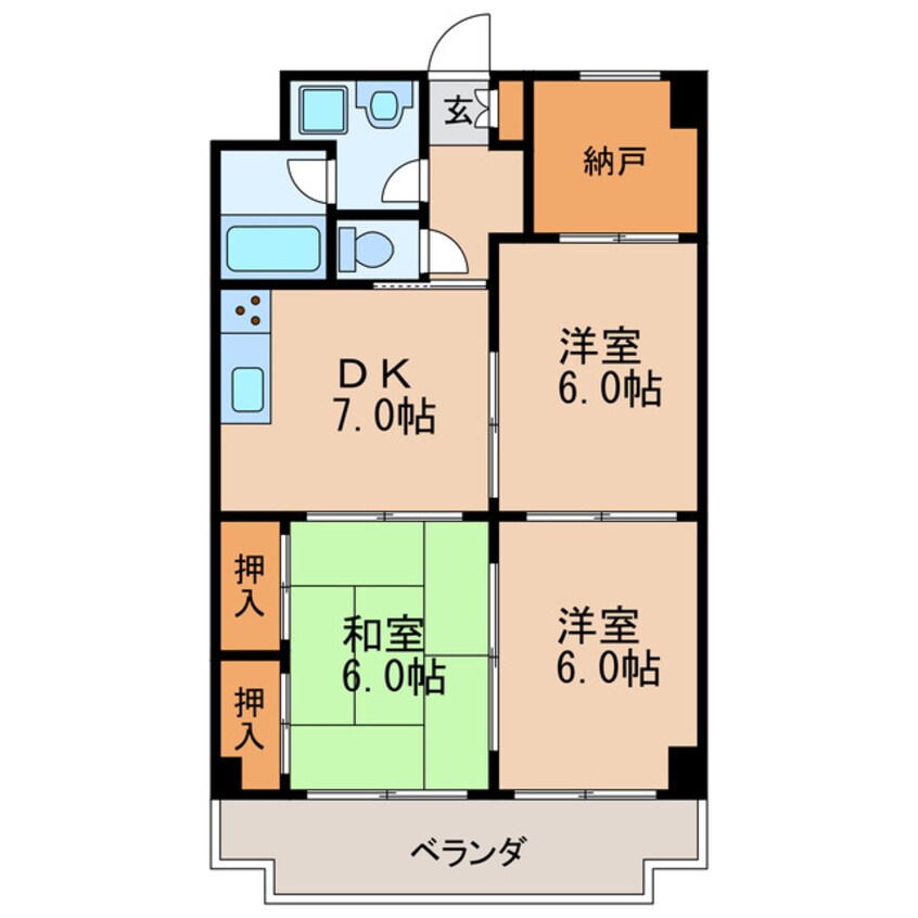 間取図 名古屋市営地下鉄桜通線/車道駅 徒歩4分 4階 築30年