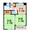 名古屋市営地下鉄桜通線/車道駅 徒歩11分 4階 築55年 2DKの間取り