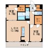 KDX千早レジデンス 2LDKの間取り