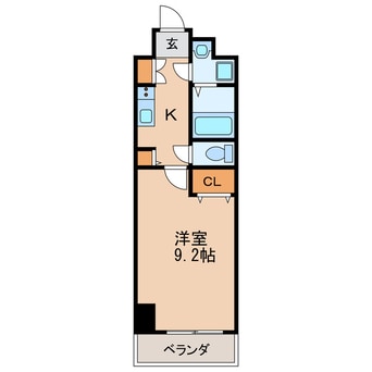 間取図 名古屋市営地下鉄名城線/久屋大通駅 徒歩5分 9階 築9年