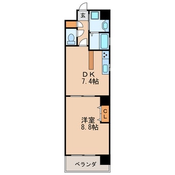 間取図 名古屋市営地下鉄鶴舞線/丸の内駅 徒歩3分 2階 築17年