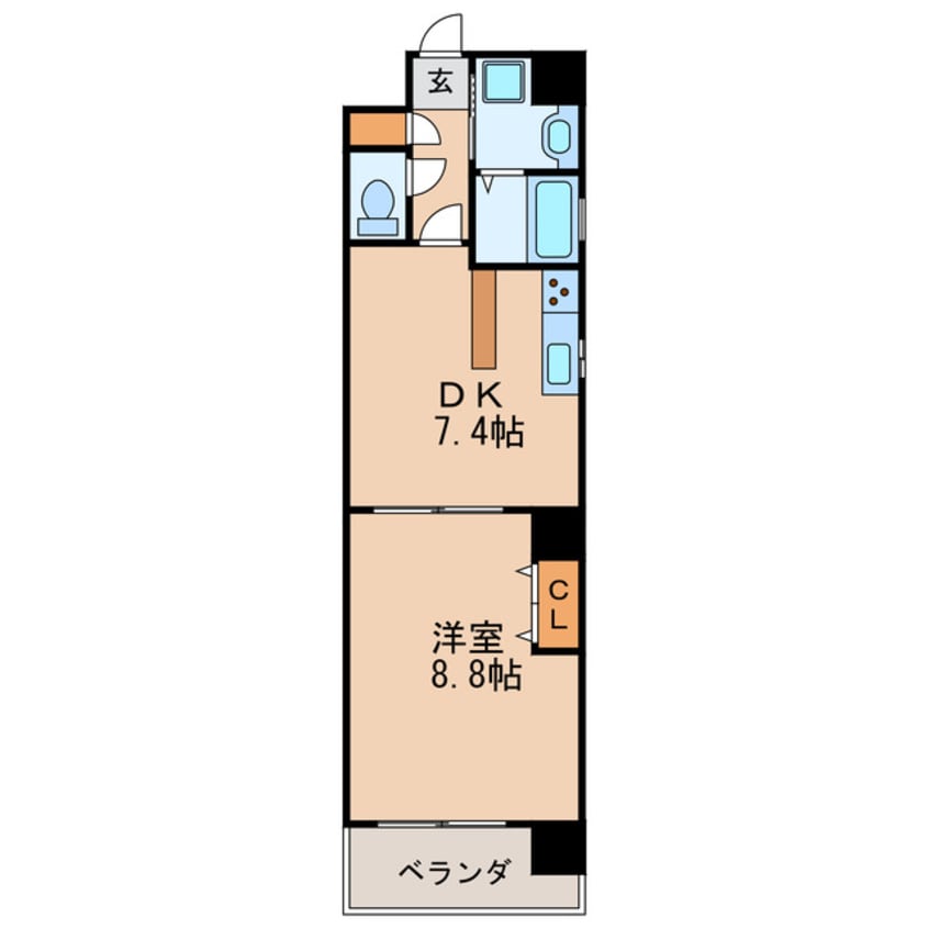 間取図 名古屋市営地下鉄鶴舞線/丸の内駅 徒歩3分 2階 築17年