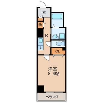 間取図 名鉄瀬戸線/森下駅 徒歩13分 8階 築18年