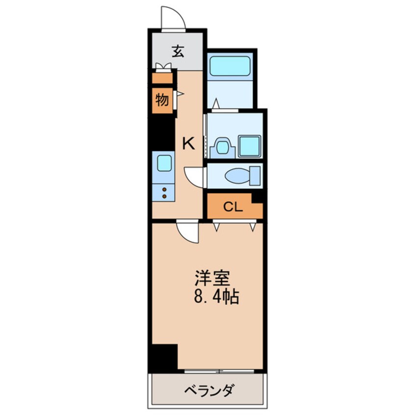 間取図 名鉄瀬戸線/森下駅 徒歩13分 3階 築18年
