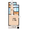 プレサンス泉セントマーク 1Kの間取り