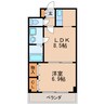 アンシャンテ車道 1DKの間取り
