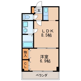 間取図 名古屋市営地下鉄桜通線/車道駅 徒歩1分 3階 築24年