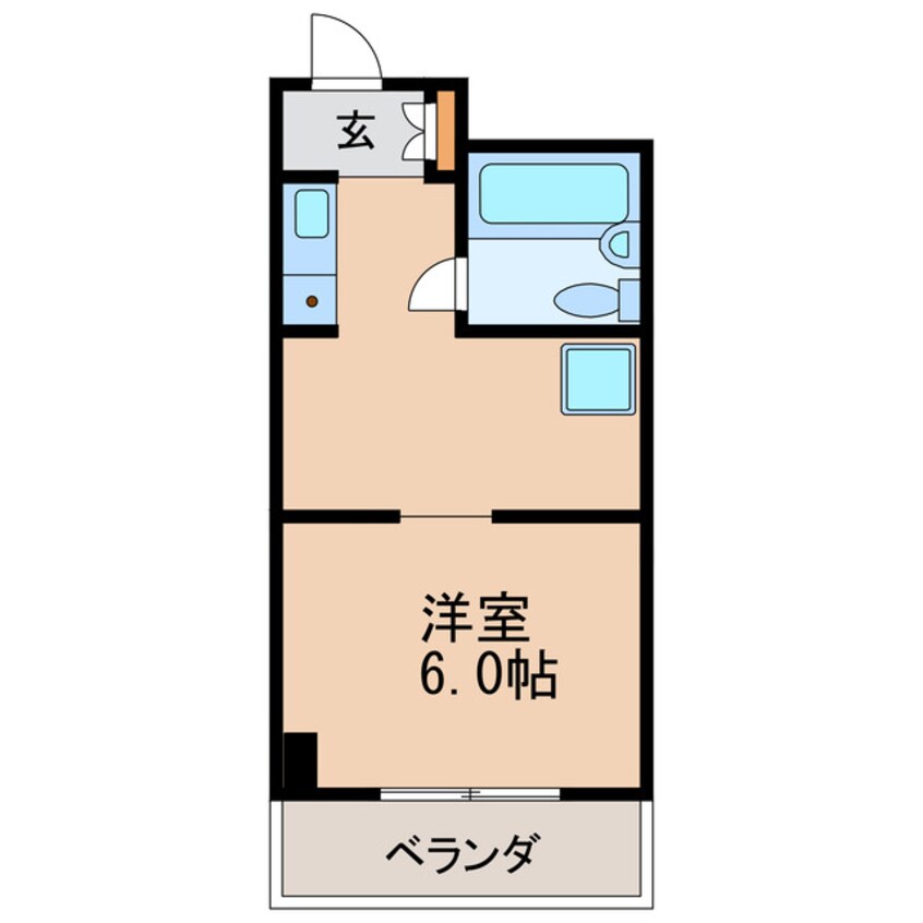 間取図 名鉄瀬戸線/尼ケ坂駅 徒歩13分 2階 築38年