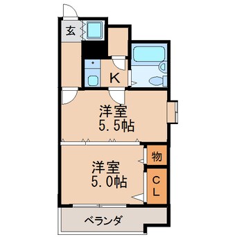 間取図 名古屋市営地下鉄東山線/新栄町駅 徒歩9分 4階 築36年