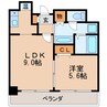 マノアール泉 1LDKの間取り