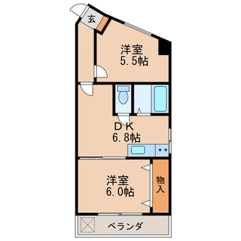 間取図 名古屋市営地下鉄桜通線/車道駅 徒歩4分 5階 築47年