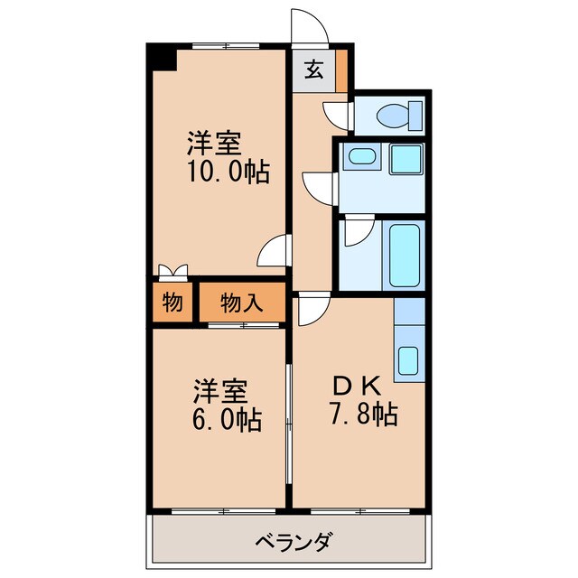 間取り図 名古屋市営地下鉄名城線/矢場町駅 徒歩6分 8階 築40年