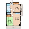 名鉄瀬戸線/東大手駅 徒歩4分 3階 築29年 2LDKの間取り