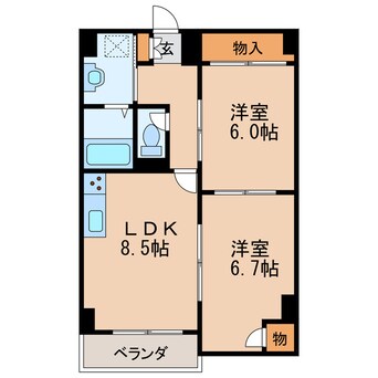間取図 名鉄瀬戸線/清水駅 徒歩6分 3階 築30年