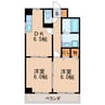 名古屋市営地下鉄名城線/矢場町駅 徒歩4分 8階 築24年 2DKの間取り