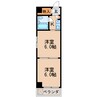 名古屋市営地下鉄東山線/栄駅 徒歩7分 6階 築38年 2Kの間取り