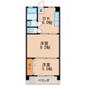名鉄瀬戸線/尼ケ坂駅 徒歩6分 2階 築45年 2DKの間取り