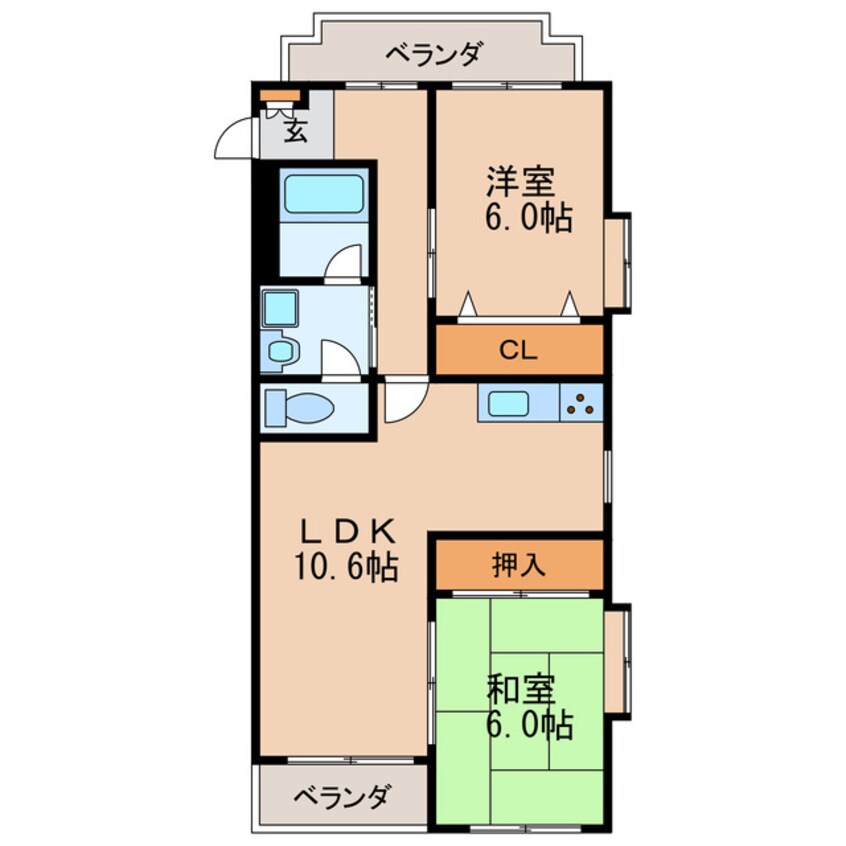 間取図 名鉄瀬戸線/清水駅 徒歩6分 4階 築34年