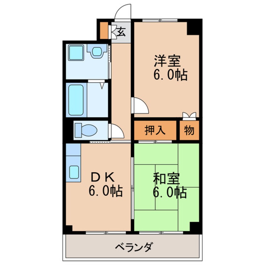 間取図 名古屋市営地下鉄桜通線/車道駅 徒歩2分 6階 築36年