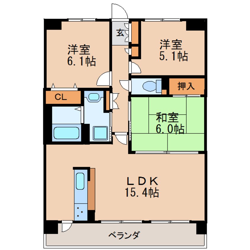 間取図 ファヴォ－ル白壁