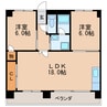 三洋ビル 2LDKの間取り