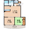名鉄瀬戸線/森下駅 徒歩13分 3階 築28年 2LDKの間取り