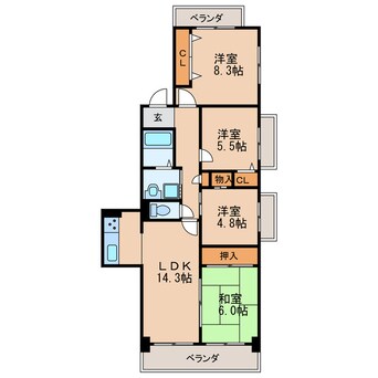 間取図 ウィンコート白川