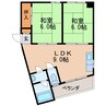名古屋市営地下鉄東山線/新栄町駅 徒歩4分 4階 築46年 2LDKの間取り