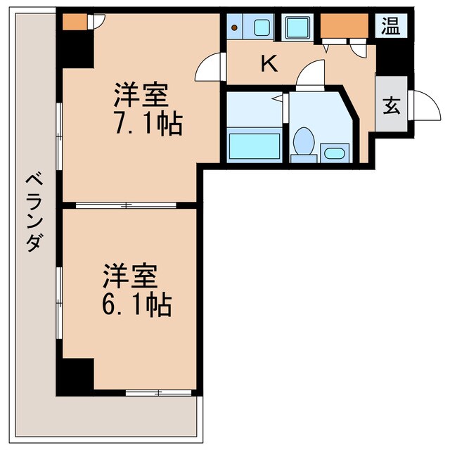間取り図 名古屋市営地下鉄東山線/栄駅 徒歩8分 2階 築21年