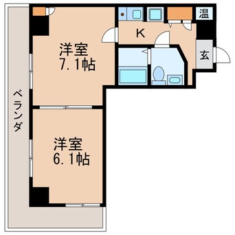 間取図 名古屋市営地下鉄東山線/栄駅 徒歩8分 2階 築21年