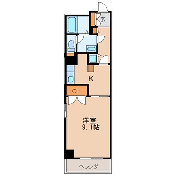 間取図 名古屋市営地下鉄東山線/新栄町駅 徒歩5分 1階 築22年