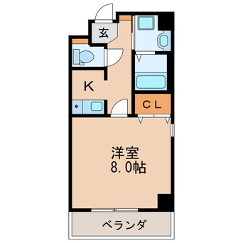 間取図 名古屋市営地下鉄名城線/久屋大通駅 徒歩8分 6階 築20年