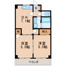 名鉄瀬戸線/尼ケ坂駅 徒歩2分 3階 築35年 2DKの間取り