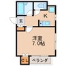 パレ千郷 1Kの間取り