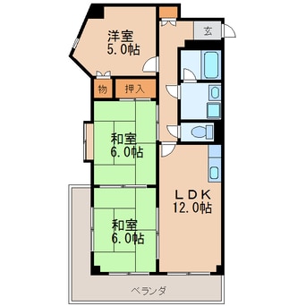 間取図 名古屋市営地下鉄鶴舞線/鶴舞駅 徒歩8分 5階 築45年