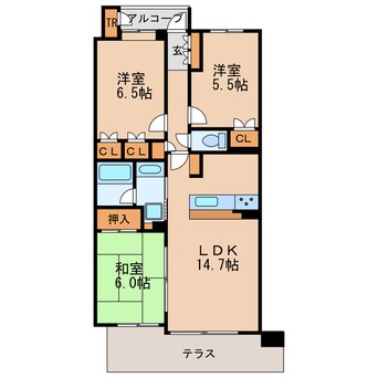 間取図 レジディア白壁東