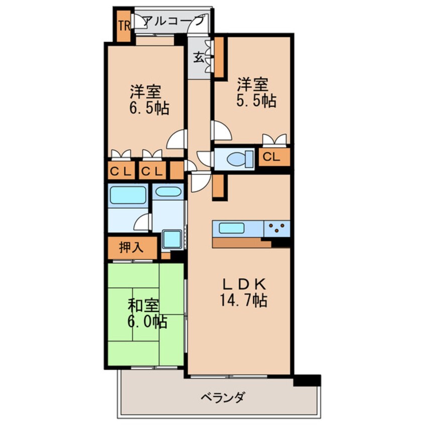 間取図 レジディア白壁東