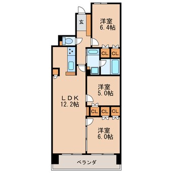 間取図 名古屋市営地下鉄鶴舞線/丸の内駅 徒歩3分 13階 築20年