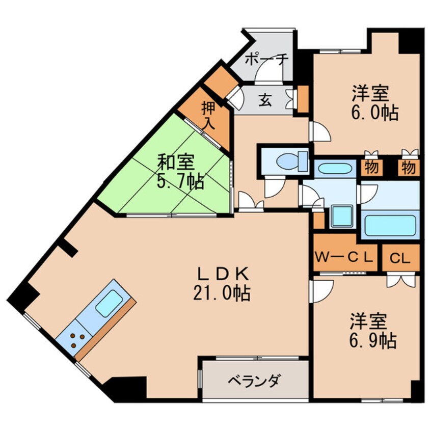 間取図 名古屋市営地下鉄鶴舞線/丸の内駅 徒歩1分 12階 築19年