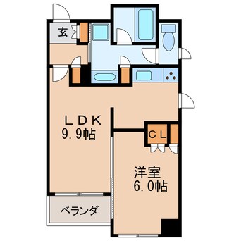 間取図 名古屋市営地下鉄鶴舞線/丸の内駅 徒歩1分 9階 築19年
