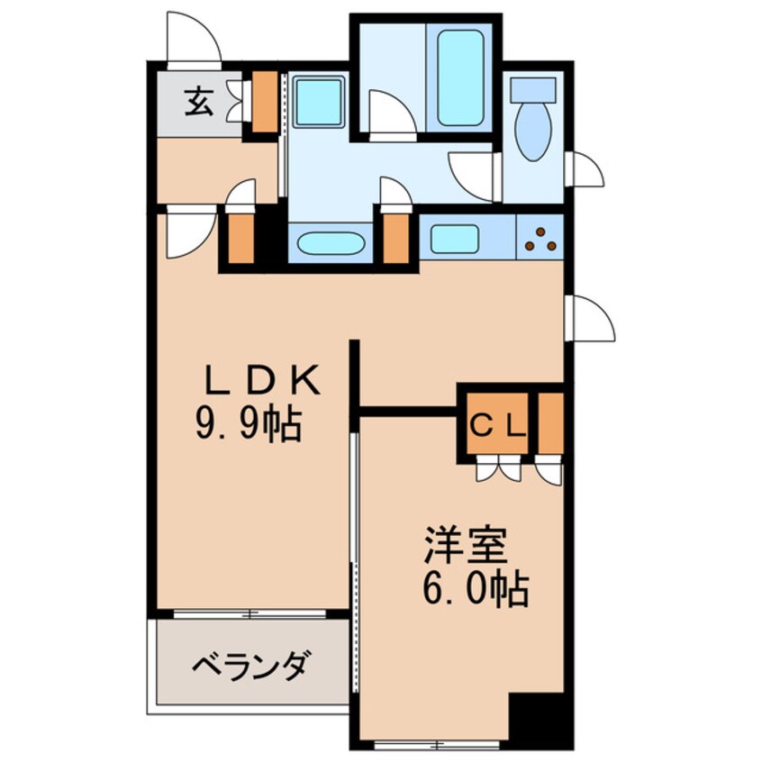 間取図 名古屋市営地下鉄鶴舞線/丸の内駅 徒歩1分 9階 築19年