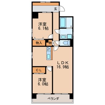 間取図 名古屋市営地下鉄東山線/新栄町駅 徒歩6分 1階 築43年