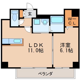 間取図 名鉄瀬戸線/尼ケ坂駅 徒歩12分 5階 築19年