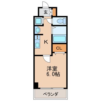 間取図 名古屋市営地下鉄東山線/千種駅 徒歩8分 8階 築17年