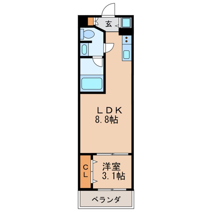間取図 名古屋市営地下鉄桜通線/高岳駅 徒歩3分 8階 築17年