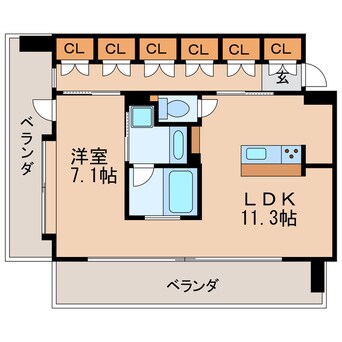 間取図 名古屋市営地下鉄桜通線/高岳駅 徒歩6分 8階 築17年
