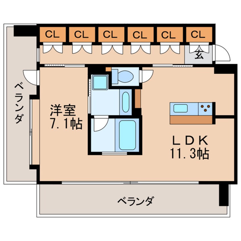 間取図 名古屋市営地下鉄桜通線/高岳駅 徒歩6分 8階 築17年